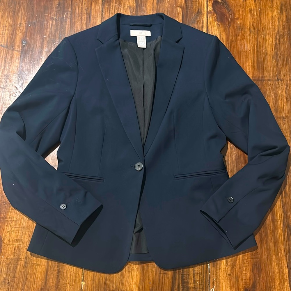 Business Casual Blue Blazer H&M Fitted Size Small